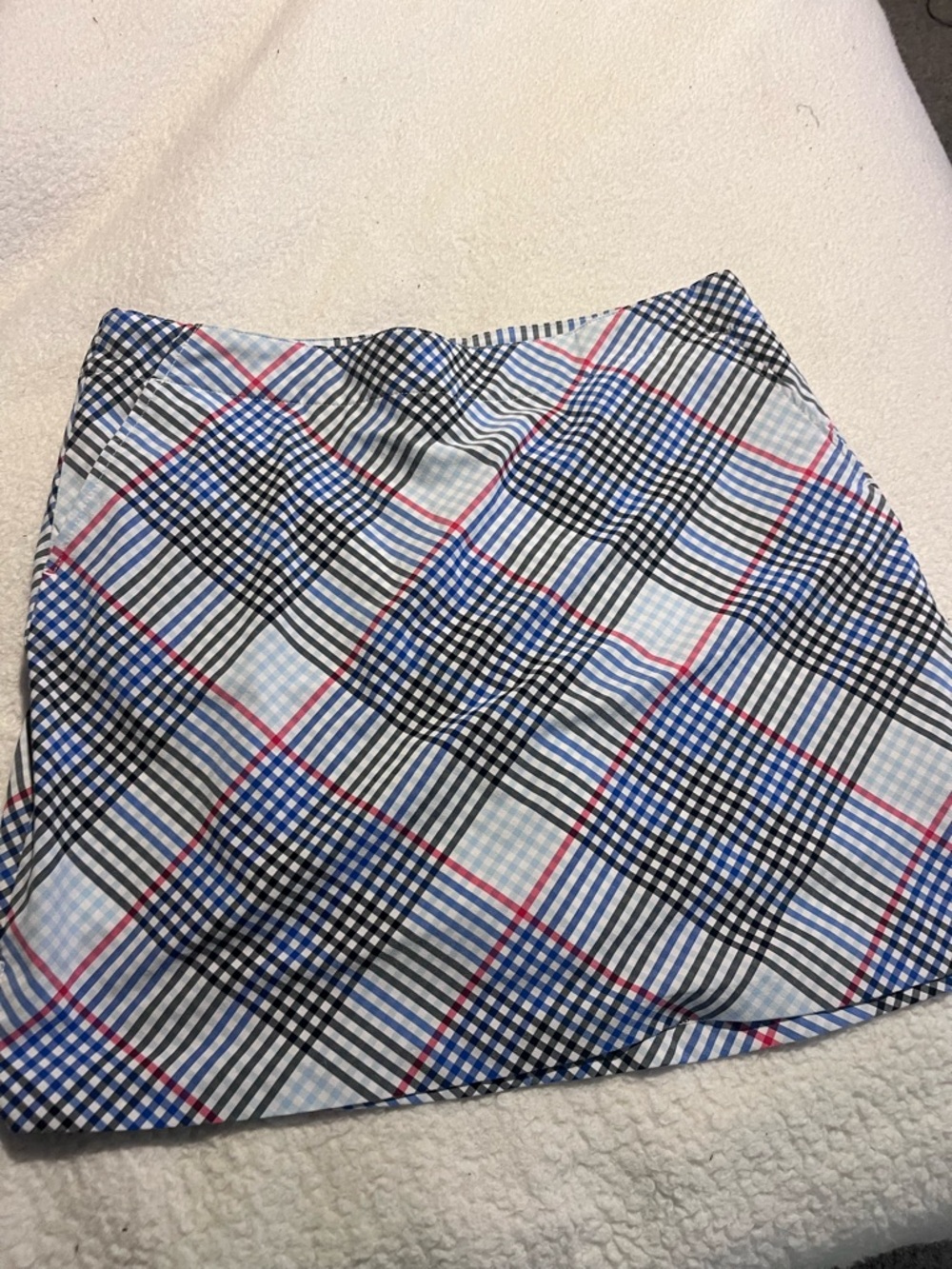 Lady Hagen Plaid Mini Skirt in Blue, Black & Pink